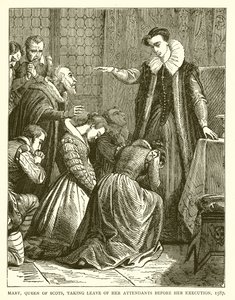 İskoç Kraliçesi Mary, İnfazından Önce Görevlilerinden Ayrılırken, 1587 by English School