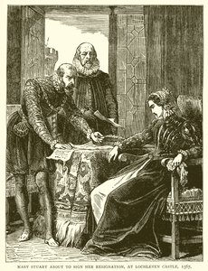 Mary Stuart, İstifasını İmzalamak hakkında, Lochleven Kalesi