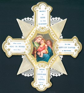 Meryem ve Bebek İsa, Noel Kartı by English School