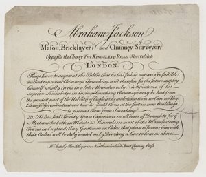 Mason, Abraham Jackson, ticaret kartı by English School
