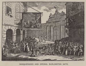 Maskeli Balolar ve Operalar, Burlington Kapısı (gravür) by English School