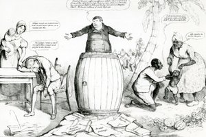Thomas McLean tarafından yayınlanan McLeans Aylık Karikatürler Sayfası veya Görünümlü Cam, Robert Seymour tarafından basılmıştır, 1832 by English School