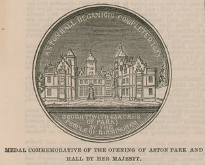 Majesteleri tarafından Aston Park ve Hall açılışının hatıra madalyası by English School