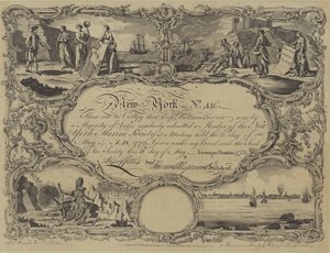 New York Deniz Cemiyeti üyelik belgesi, 1773 by English School