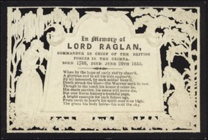 Lord Raglan anısına hatıra kartı by English School