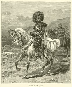 Habeş kralı Menelik (gravür) by English School