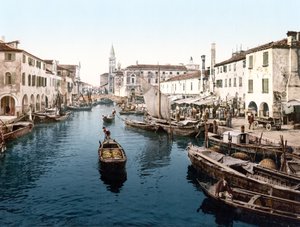 Balık Pazarı, Chioggia (el renkli fotoğraf) by English School
