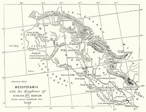 Ninova ve Babil Krallıkları ile Mezopotamya (gravür) by English School