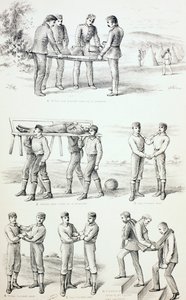 Yaralı Taşıma Yöntemleri, c.1890 by English School