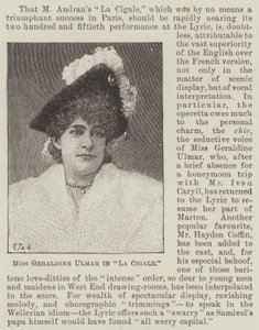 Bayan Geraldine Ulmer "La Cigale"de (gravür) by English School