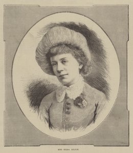 Bayan Hilda Hilton (gravür) by English School