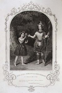 Oberon ve Puck rolünde Miss Julia Harland ve Miss Conquest, 