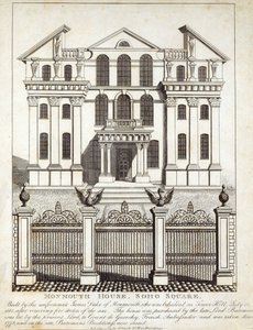 Monmouth House, Soho Square, N. Smith tarafından yayınlandı, Gt Mays Buildings, 11 Ocak 1791 by English School