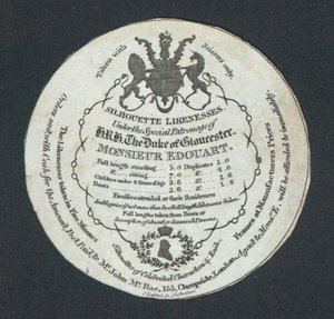 Mösyö Edouart, Siluet Benzerlikleri, ticaret kartı by English School