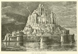 Mont St Michel, Normandiya (gravür) by English School