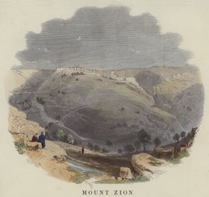 Zion Dağı (renkli gravür) by English School