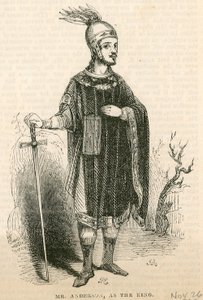 Bay Anderson, oyunun baş rolünde King Arthur, Drury Lane Tiyatrosu, Londra by English School