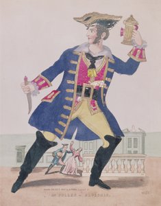 Bay Cullen, Blueskin (Bluebeard), pub rolünde. 1810 (gravür ve kolaj) by English School
