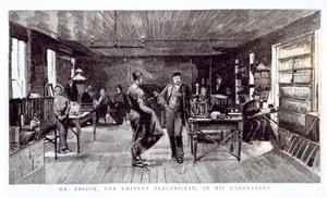 Bay Edison (1847-1931), Seçkin Elektrikçi, Laboratuvarında by English School