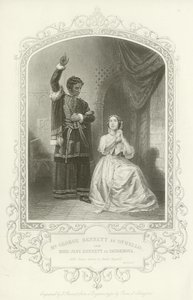 Bay George Bennett Othello rolünde ve Bayan Jane Bennett Desdemona, Othello, Act IV, Scene II rolünde by English School