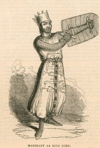 Bay Macready, oyunun baş rolünde King John, Drury Lane Tiyatrosu, Londra by English School
