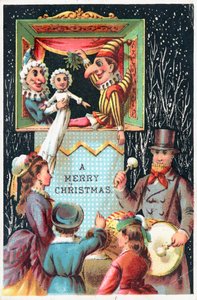 Bay Punch ökseotu tutan Noel kartı by English School