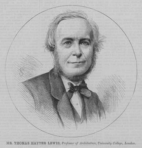 Bay Thomas Hayter Lewis, Mimarlık Profesörü, University College, Londra (gravür) by English School