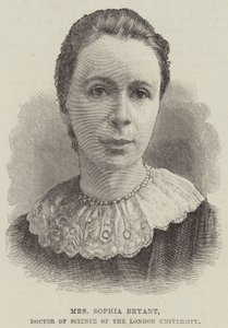 Bayan Sophia Bryant, Londra Üniversitesi Bilim Doktoru (gravür) by English School