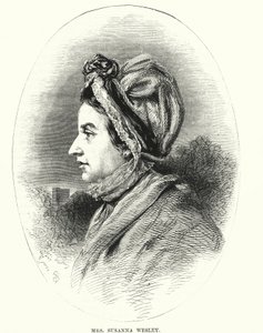 Bayan Susanna Wesley (gravür) by English School