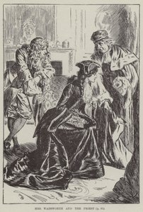 Bayan Wadsworth ve rahip (gravür) by English School