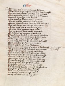 Ms. New Coll 314, f19r, The Canterbury Tales by Geoffrey Chaucer (parşömen üzerine kalem ve mürekkep) by English School