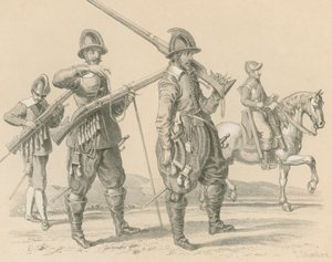 Silahşörler veya Fusiliers ve Süvari, Yaklaşık 1650 by English School