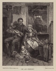 "My Ain Fireside" (gravür) by English School