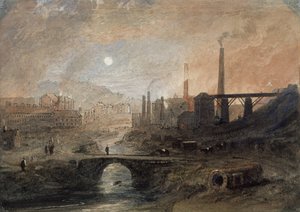 Nantyglo Ironworks, c.1829 (kağıt üzerine suluboya) by English School