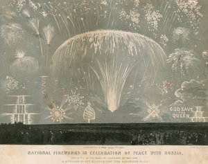 Rusya ile Barışı kutlamak için ulusal havai fişekler, 29 Mayıs 1856 by English School