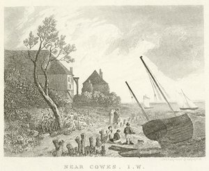 Cowes yakınlarında, Wight Adası (gravür) by English School