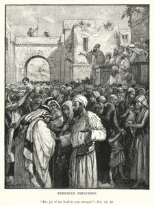 Nehemya vaaz veriyor (gravür) by English School