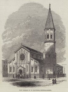 Yeni Aziz Matthias Kilisesi, Bethnal-Green (gravür) by English School