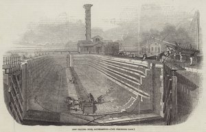 New Graving Dock, Southampton (gravür) by English School
