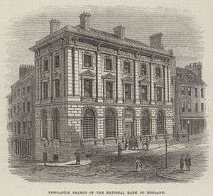 İngiltere Ulusal Bankası Newcastle Şubesi (gravür) by English School