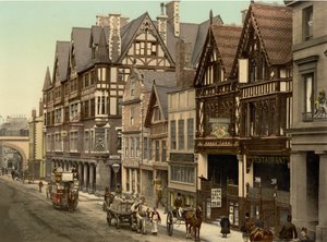 Newgate Street, Chester (el boyaması fotoğraf) by English School