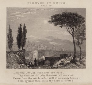 Ninova harabe, Nahum III (gravür) by English School