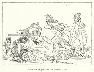 Düşmanın Kampında Nisus ve Euryalus (lito) by English School