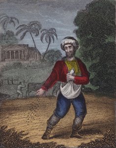 Hiçbir basiretli çiftçi beklemez ... (renkli gravür) by English School