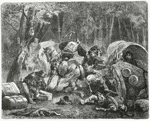 Gezici Tüccarları Yağmalayan Soylular, 1882 by English School