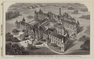 Kuzey Staffordshire Yeni Revir, Hartshill, Stoke-upon-Trent, Bay GB Nichols ve Bay Charles Lynam, Mimarlar (gravür) by English School
