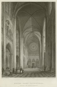 Notre Dame Katedrali, Güney Transept Görünümü (gravür) by English School