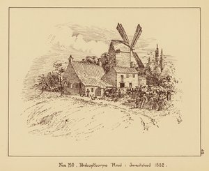 Nun Değirmeni, Bishopthorpe Yolu, yıkılmış 1882 (lito) by English School