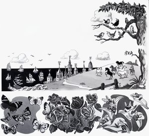 Nursery rhyme illustration by English School