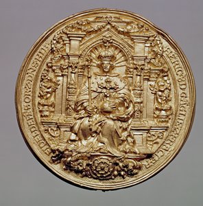 Henry VIII (1491-1547) (altın) mührünün ön yüzü (tersi için 181809
